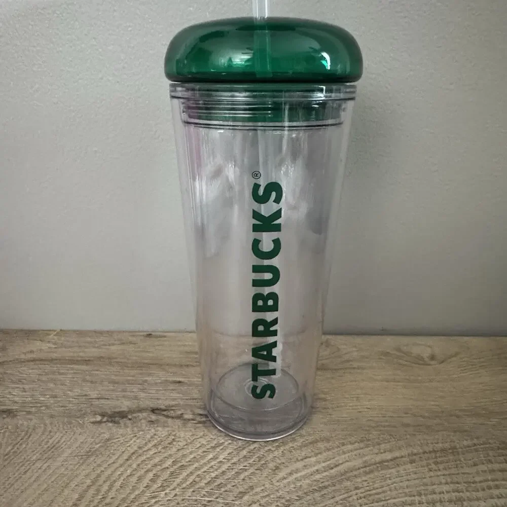 Starbucks Tumbler Korea 2022 Wordmark Foam Cold Cup Green‎ Clear 16 Oz 473ml